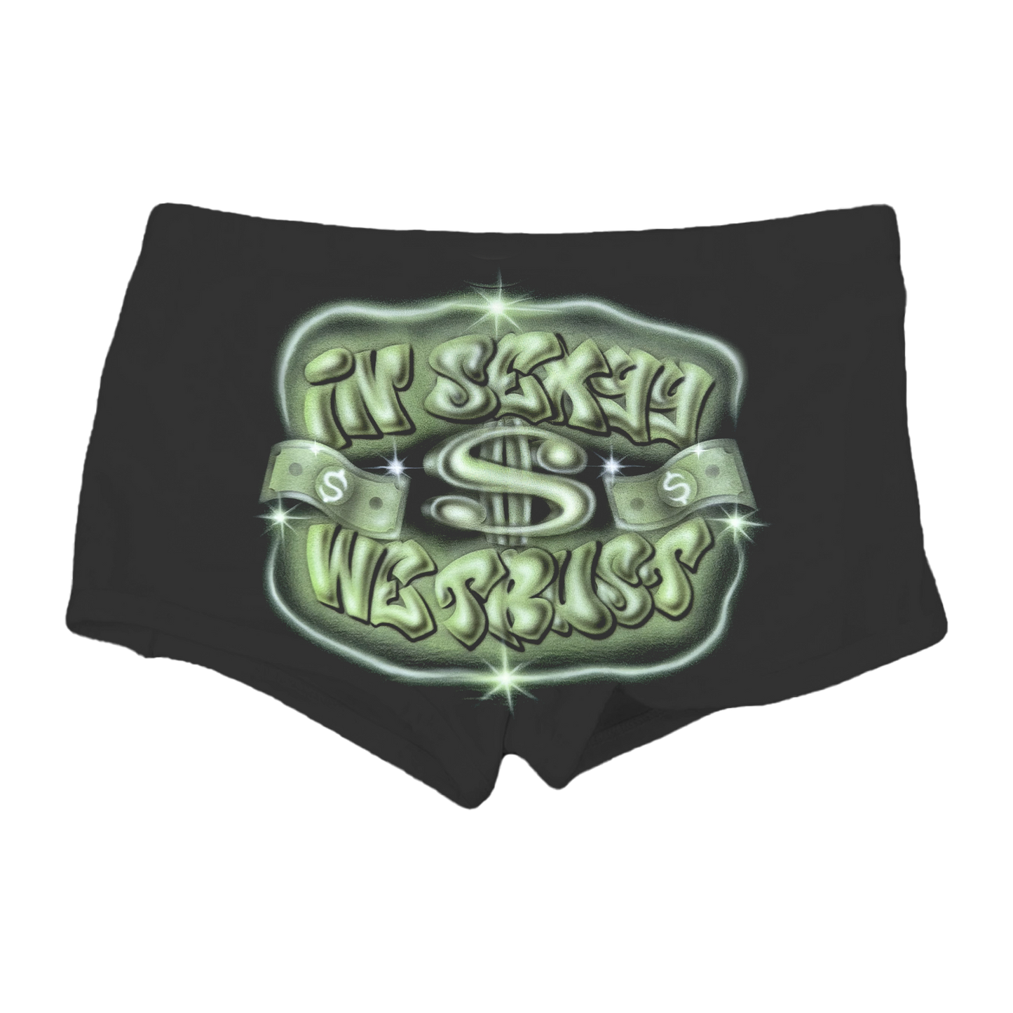 IN $EXYY WE TRUST BOOTY SHORTS BLACK - SHORTS