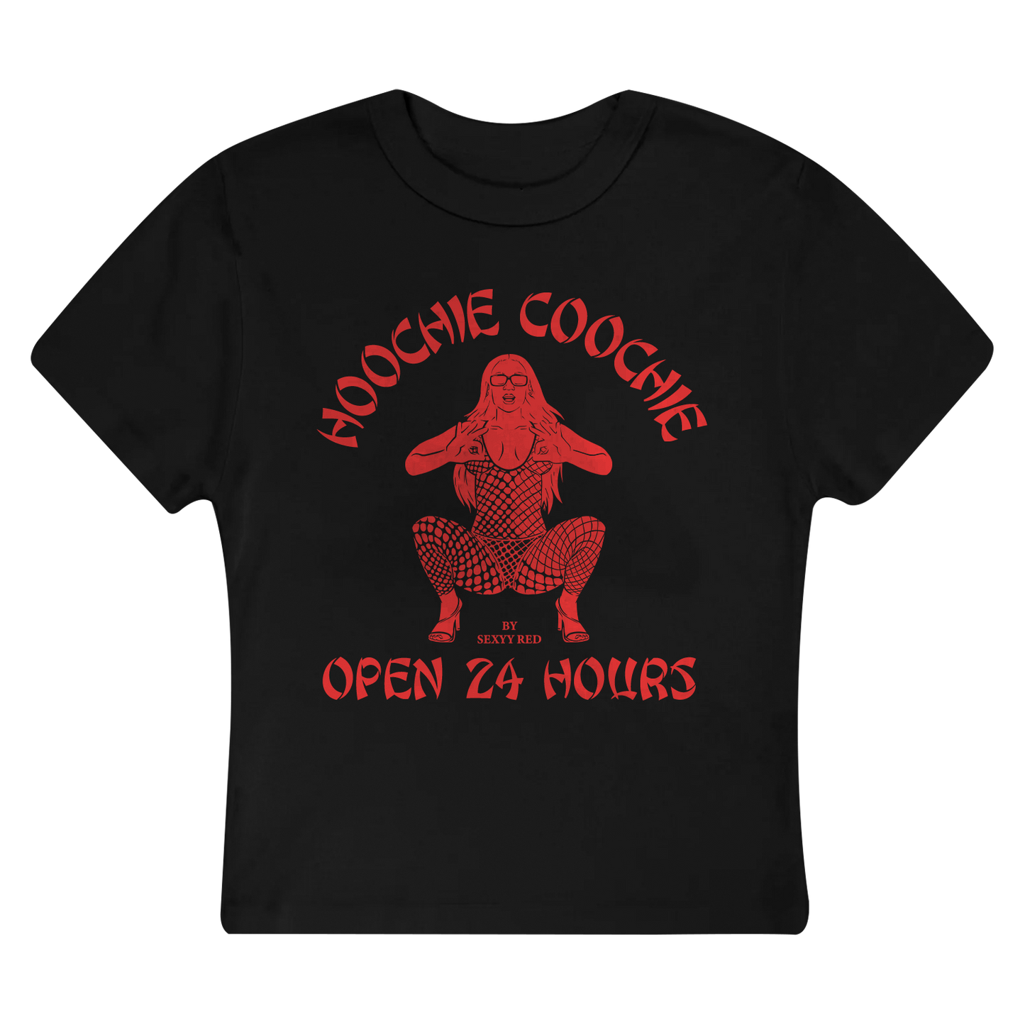 ALL YOU CAN EAT CROP TOP BLACK/RED