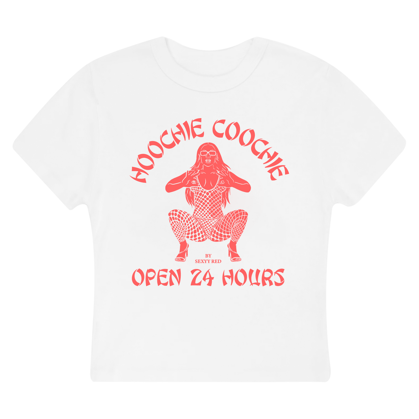 ALL YOU CAN EAT CROP TOP WHITE/RED