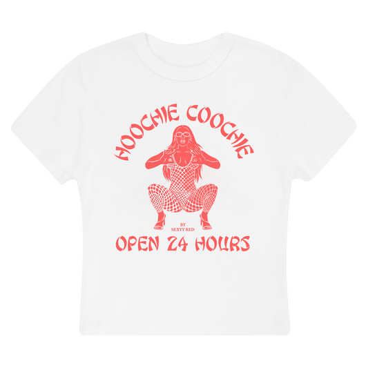 ALL YOU CAN EAT CROP TOP WHITE/RED