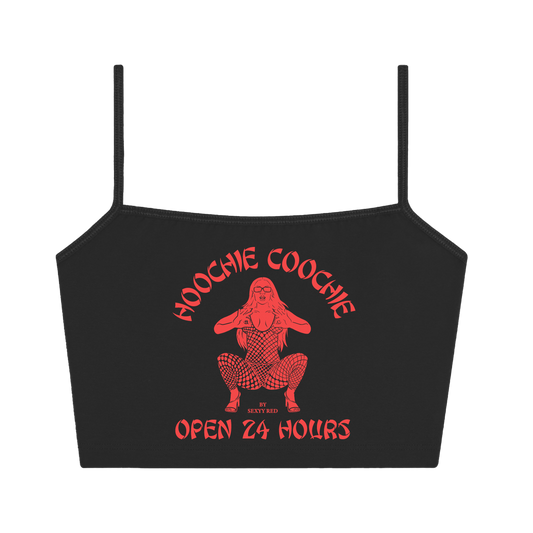 HOOCHIE COOCHIE SPAGHETTI TANK BLACK