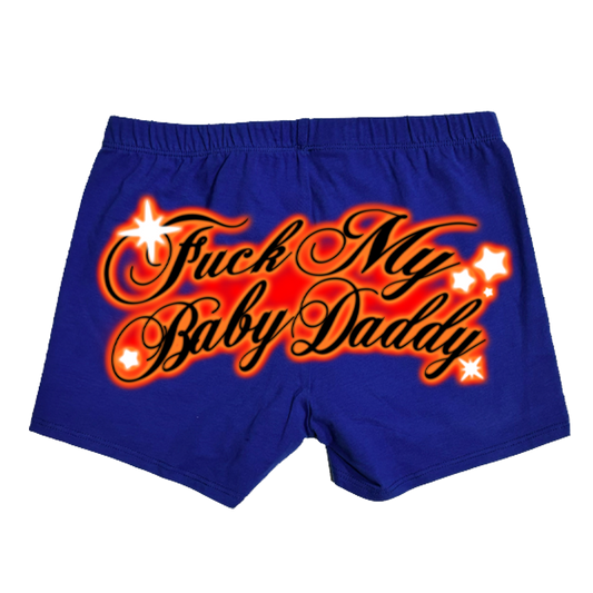 F*CK MY BABY DADDY BOOTY SHORTS BLUE - SHORTS