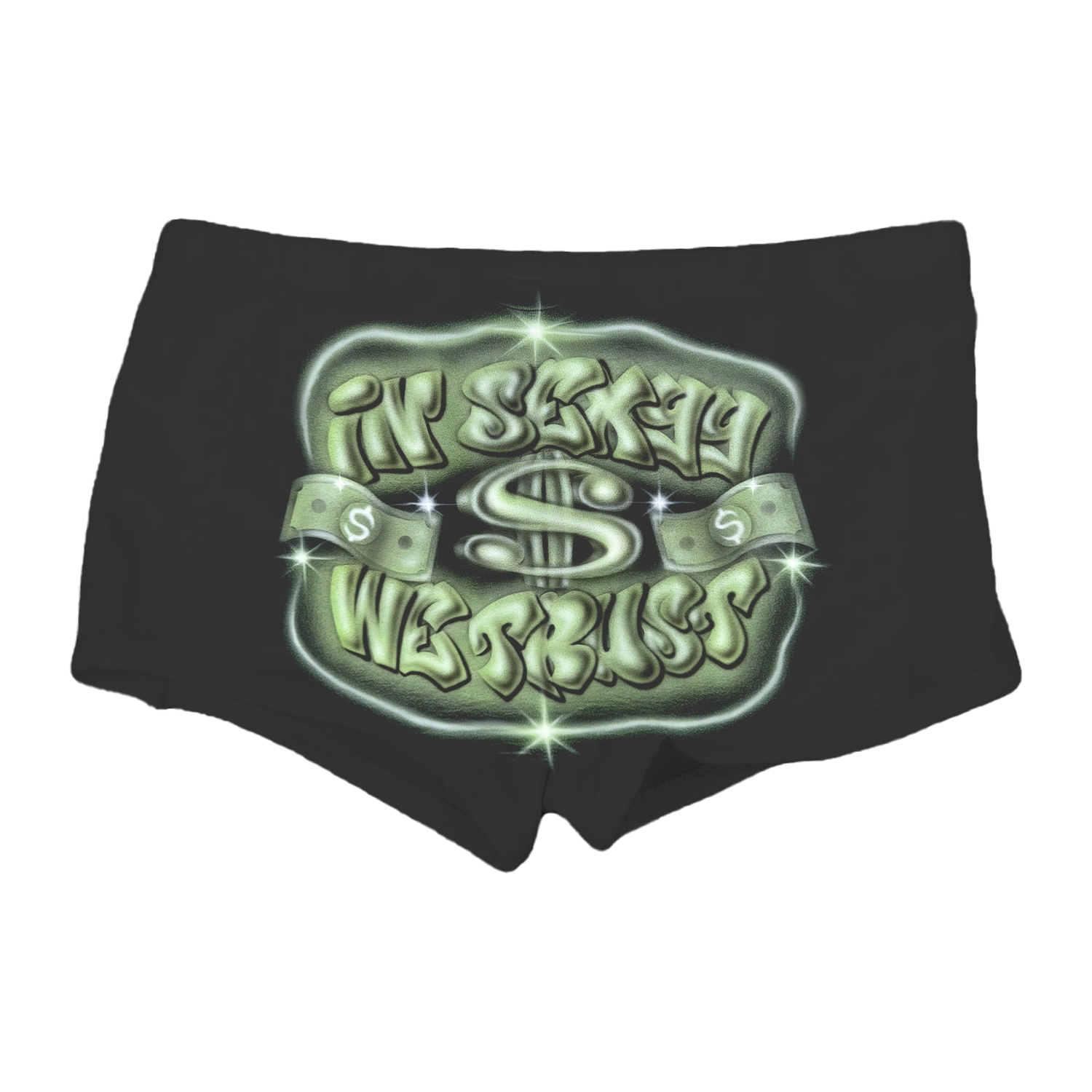 IN $EXYY WE TRUST BOOTY SHORTS BLACK - SHORTS