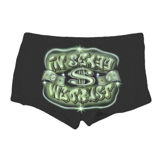 IN $EXYY WE TRUST BOOTY SHORTS BLACK - SHORTS