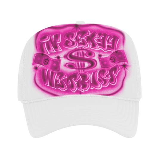 IN $EXYY WE TRUST TRUCKER HAT WHITE - HAT